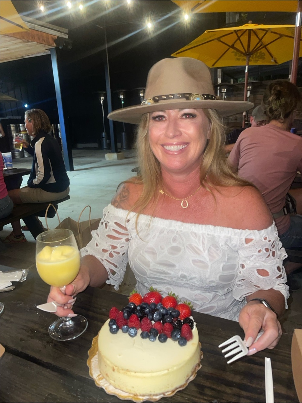 Brown Wide-Brim Felt Hat with turquoise concho Leather Band - Picture 7 of 7